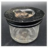 Antique school desk inkwell