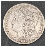 1879 Morgan silver dollar