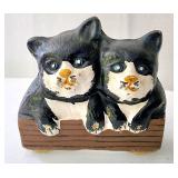 Petite cast iron cat door stop