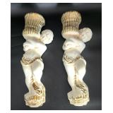 Chalkware cherubs wall decor
