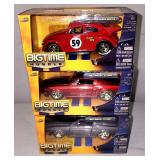 Three 1/32 scale dieccast cars Mustang Shelby
