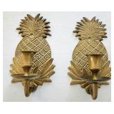 Petite solid brass pineapple wall sconces