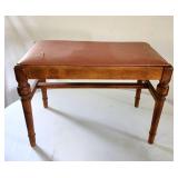 Walnut vanity bench by Sligh