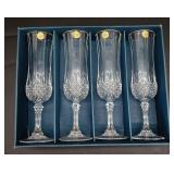 Longchamp French champagne flutes in box