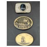 3 vintage belt buckles Barlow etc.