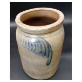 Antique cobalt decorated 1 gal crock