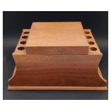 Solid walnut pipe stand