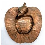 Hammered copper apple signed
