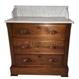 Victorian solid walnut bachelors chest exc.