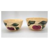 Two Watt pottery apple bowls