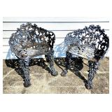 2 cast iron garden seats