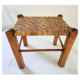 Vintage petite oak foot stool see pics