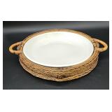 Rattan serving tray