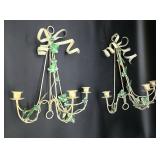 Metal toleware wall sconces