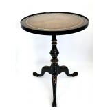 Vintage leather top whiskey table