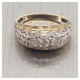 10k gold diamond cut ring