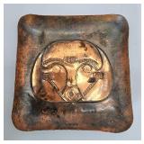 Unique hammered copper tribal dish