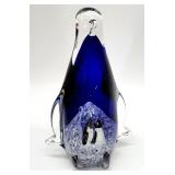 Hand blown glass penguin