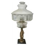 Antique oil lamp Native American warrior