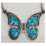 Petite sterling & turquois butterfly necklace