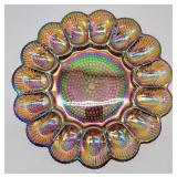 Carnival glass egg plate