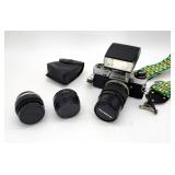 Vintage Nikon 35mm camera w accessories