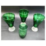 Footed green tea glasses & juice glass