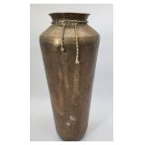Hammered brass vase