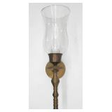 Solid brass wall sconce w hurricane shade