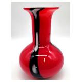 Hand blown cased glass vase