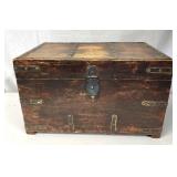 Small wood trunk w iron accents