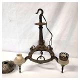 Unique antique hammered iron light fixture