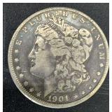 1901 O Morgan silver dollar