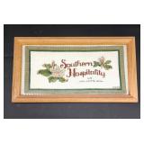 Southern Hospitality framed needlepoint