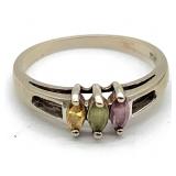 10k white gold mothers ring