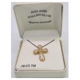 18k over silver diamond necklace
