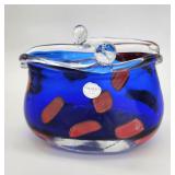 Unique hand blown Block crystal purse