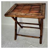 Vintage folding rattan table