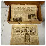 Vintage newspapers Kennedy assassination etc