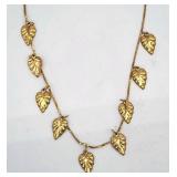 Unique 18k gold leaf necklace