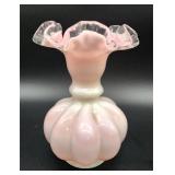 Fenton melon vase pink 6"