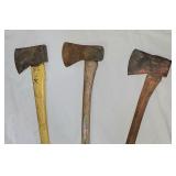 3 good long handle axes
