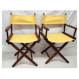Pair wooden directors chairs exc.