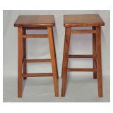 Pair wooden bar stools 29"h