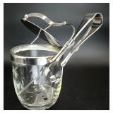 Etched crystal ice bucket