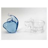 Petite art glass elephants