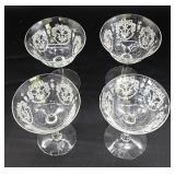 Tiffin etched wine glasses
