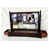 Unique solid mahogany bracket foot shaving mirror