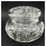 Cut crystal lidded jar