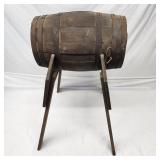 Unique saddle stand made w keg